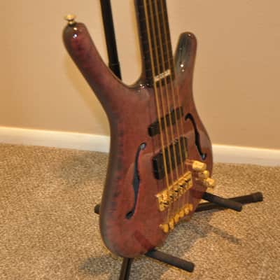 Warwick One Of A Kind Infinity V Custom Shop Fretless Bass Guitar - AAAA Birdseye image 4
