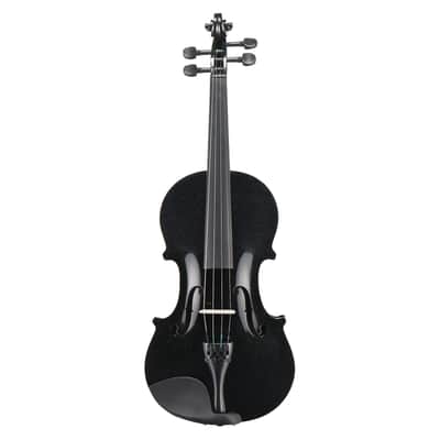 Unbranded Full Size 4/4 Violin Set for Adults Beginners Students with Hard Case, Violin Bow, Shoulder Rest, Rosin, Extra Strings 2020s - Black image 2