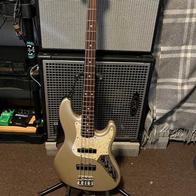 1996 Suhr Era Fender American Deluxe Jazz Bass with Rosewood Fretboard Shoreline Gold image 1