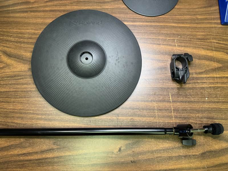Roland V-Drums CY-14R-T Thin 3 Zone Ride V-Cymbal Trigger Pad W/Mount - I9S3240 image 1