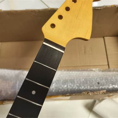 24 inch short scale Yellow maple electric guitar neck part 22fret Rosewood inlay image 2