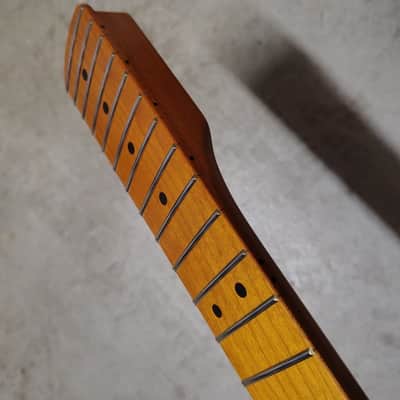 Roasted Maple Strat Neck fits fender Stratocaster body 22 frets Modern Satin image 4