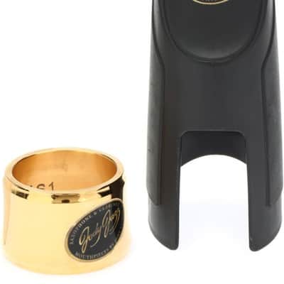 JodyJazz AS1 Power Ring Ligature with Cap for Hard Rubber Alto Saxophone Mouthpiece - Gold image 2