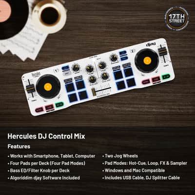 Hercules DJControl Mix Wireless DJ Controller Bundle – Headphones, Case & djay Software image 3