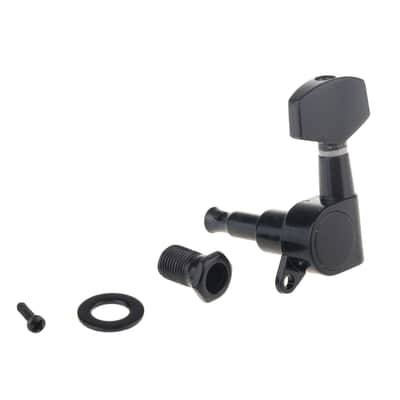 Musiclily 3+3 Set Big Button Guitar Sealed String Tuning Machines Heads Tuners Right Hand,Black image 6