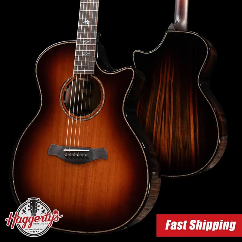 Taylor (1 of 42) Builder's Edition 914ce LTD Macassar Ebony Grand Auditorium Acoustic/Electric Guitar - Shaded Edgeburst with Hardshell Case image 1
