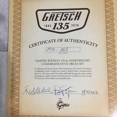 Gretsch 4pc Broadkaster 135th Anniversary Drums 2018 - Ribbon Mahogany image 10