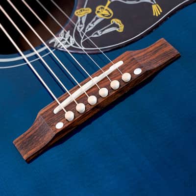 2022 Gibson Custom Shop Hummingbird Acoustic Electric Guitar Viper Blue Quilted Maple, Near-Mint w/ Case image 9