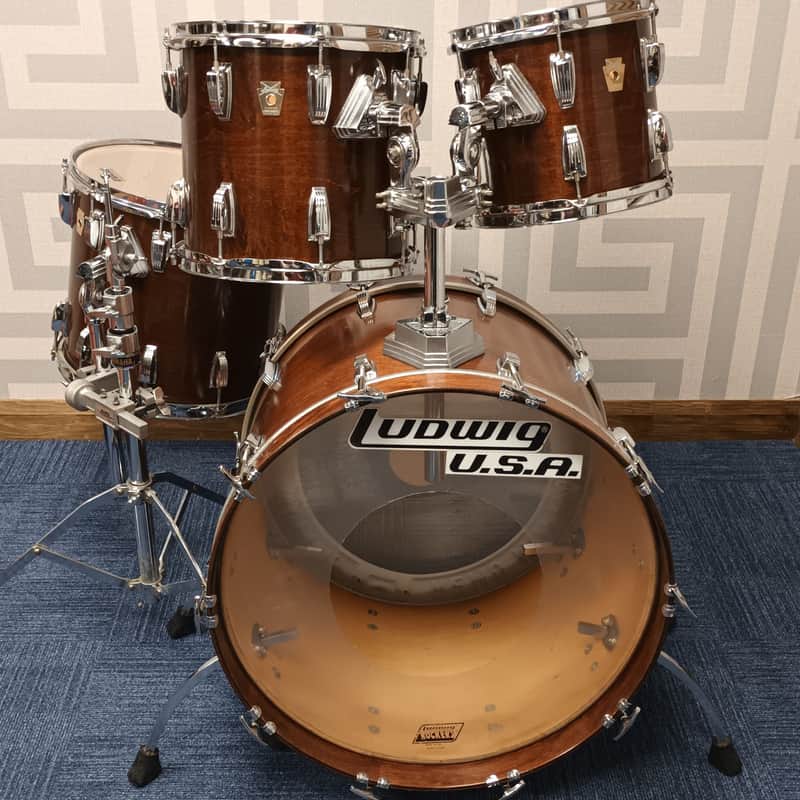Ludwig 80s Modular Super Classic Shell Pack in Walnut – 22″,10″, 12″ & 14″ image 1
