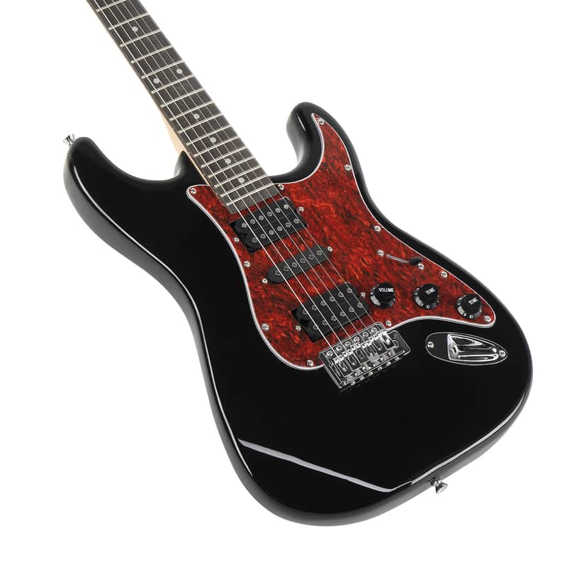 Glarry GST Electric Guitar HSH Pickup Rosewood Fingerboard Black image 1