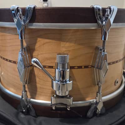 Craviotto Super Swing Snare Drum 2014 - Maple with Walnut Stained Hoops & Inlay image 2