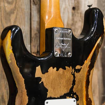 Fender Custom Shop '61 Reissue Stratocaster Relic - Heavy Relic Aged Black Over 3-Color Sunburst image 16