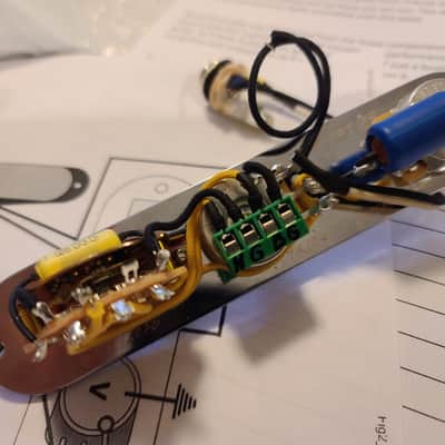 Bill Lawrence Telecaster 5-way Control Plate, Solder-free Installation, PIO tone cap. image 3