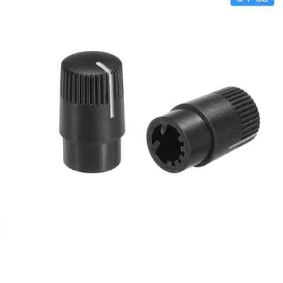 Potentiometer Control Knob ABS Guitar Knob for Electric Guitar Power Amplifiers Stereos,Bass Volume Tone 180 Degrees Rotary Knob 6mm D Type Shaft Black White 5PCS image 3
