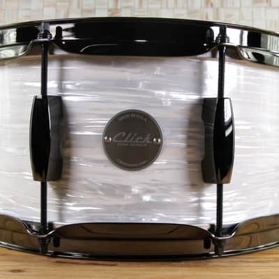 Click Custom 10ply Maple 6x12 Snare Drum White Ripple Finish image 1