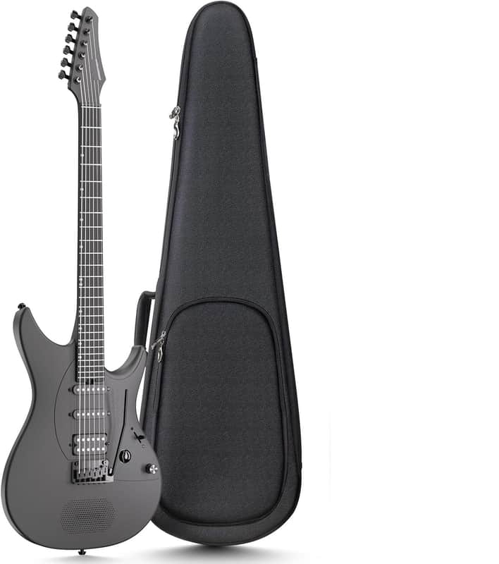Electric Guitar - Carbon Fiber Body with Built-in 15W Speaker, 20 Tones & App Control, 4 Presets, Bluetooth, Gig Bag Included image 1