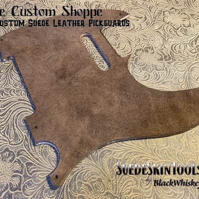 Custom Suede Leather Pickguard fits Fender Telecaster Tele or Esquire Tooled Leather Alt image 2
