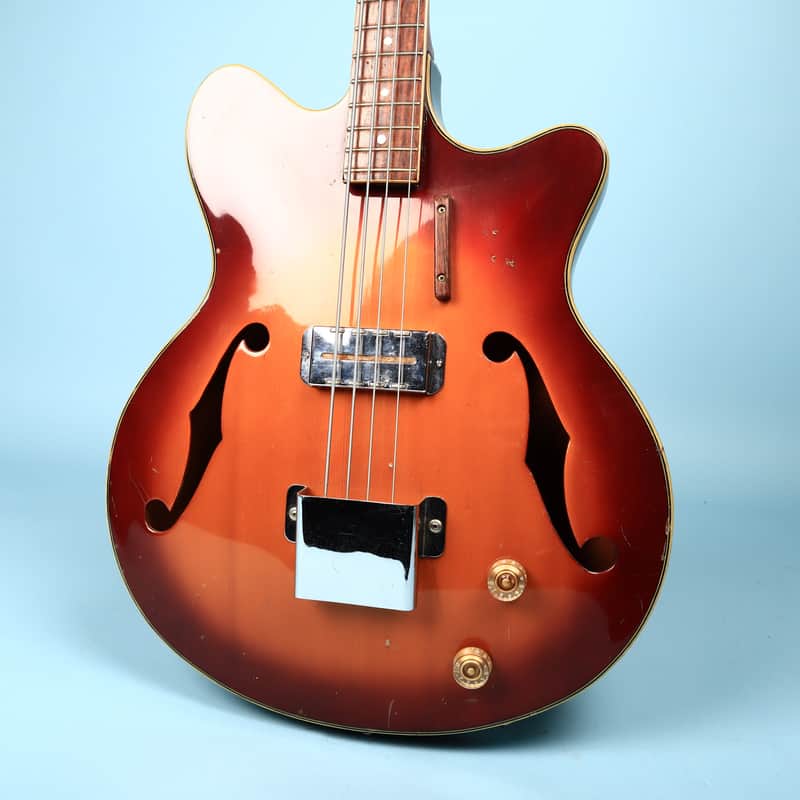 Vintage 1960's Bruno Royal Artist Hollow Body Bass Guitar image 1