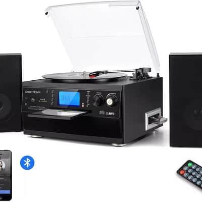 Bluetooth Record Player Turntable with Stereo Speakers, CD Recorder, Vinyl to MP3 – M504 image 1
