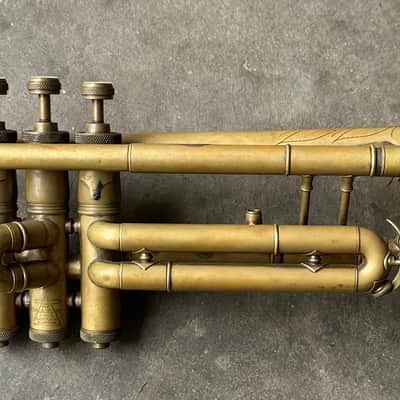 Buescher Model 232 “Aristocrat” Bb Trumpet 1930s - Raw Brass image 2