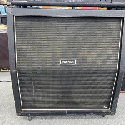 Laney AOR Pro Tube Lead 100 Series Head with Sonic 4x12 cab loaded with Celestion g12k-85 1980's Half Stack image 3