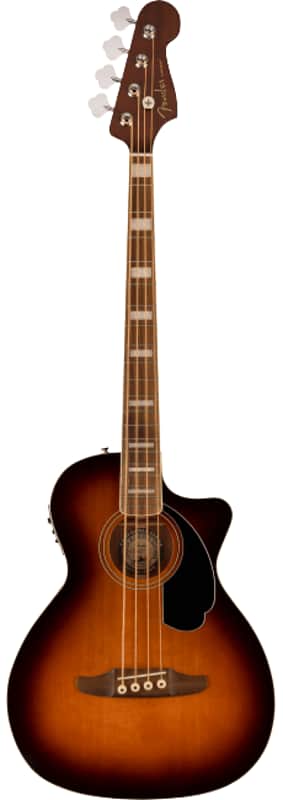 Fender Kingman Acoustic Electric Bass Guitar with Bag, Shaded Edge Burst Finish image 1