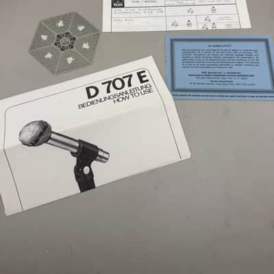VTG AKG D707E Cardioid Dynamic Microphone Kit - Tested Original Box & Papers image 16