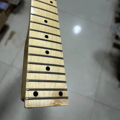 Gloss 24 frets maple Electric guitar Neck Locking nut 25.5inch parts image 2