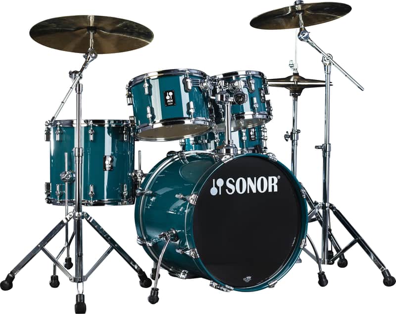Sonor AQ1 Caribbean Blue Studio 5pc Kit 20x16/10x7/12x8/14x13/14x6 Birch Drum Shells +Hardware | Dealer image 1