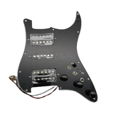 Black HSH Guitar Strat Style Prewired Loaded Pickguard, Multi Switches Wiring image 1