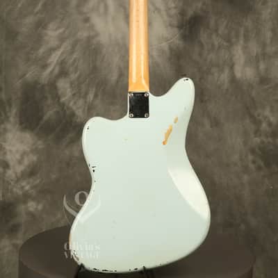 RARE custom color 1962 pre-CBS Fender Jazzmaster w/SLAB BOARD original SONIC BLUE over Sunburst image 13