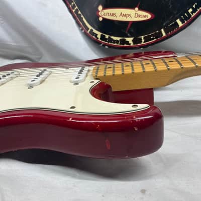Fender Highway One Stratocaster Guitar 2002 - Crimson Red Transparent / Maple neck image 21