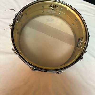 Remo Pearl Custom Alloy SensiTone SNARE Drum Coated Ambassador - Brass Shell - Used image 7