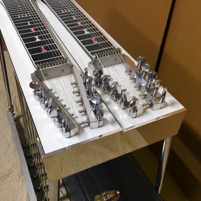 MSA Classic D10 E9 C6 Pedal Steel Guitar White Mica image 3