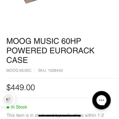 Moog Music Modular Eurorack 60HP case / chassis / skiff with power supply! image 15