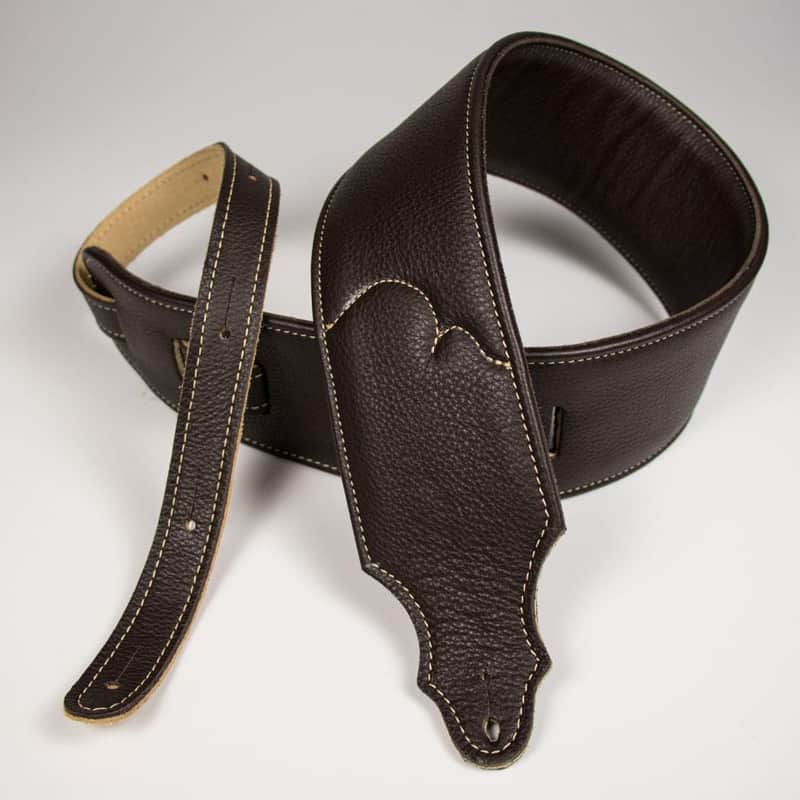 Photos - Guitar Strap Franklin Straps 10BCHN 2.5" Padded Glove Leather -... 2.5" Padded Glove Leather -Chocolate w/ Natura