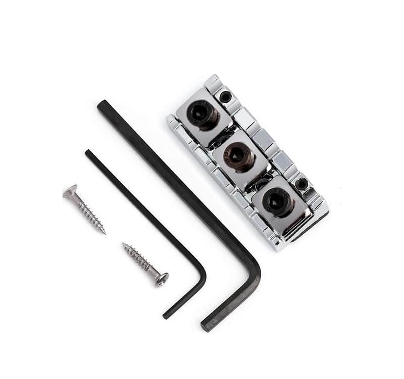 Floyd Rose Style Chrome Locking 42.5mm Nut w/Adjustable Shim Kit Helps eliminate fret buzz image 1