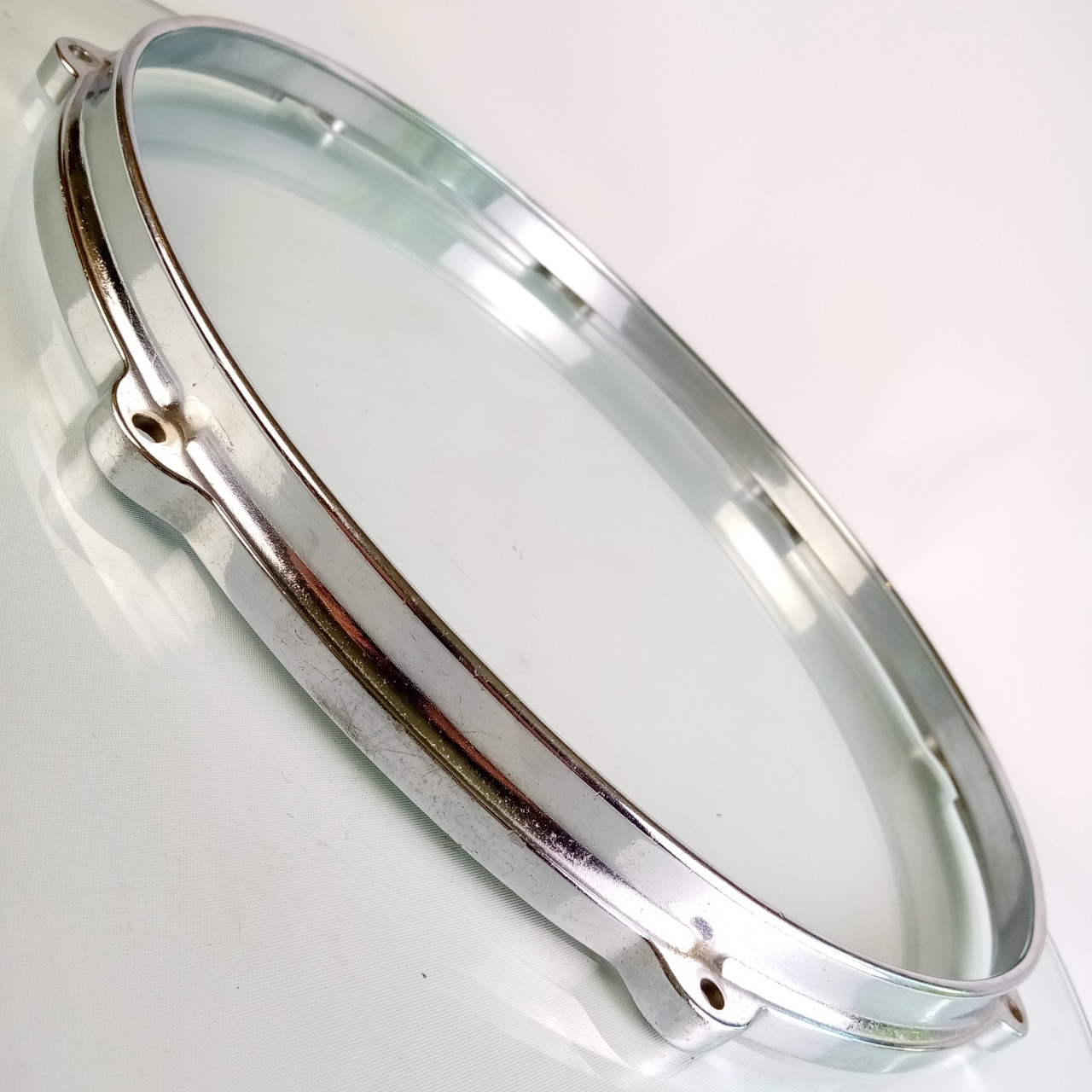 Boosey&Hawkes Ajax 14" Die-Cast Snare Drum/Floor Tom 8Lug Batter Rim/Hoop Chrome — main photograph