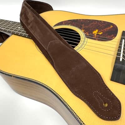 Walker & Williams NL-06-CGN New Cognac Brown "Skinny" 2" Super Soft Full Grain Nubuck Leather Padded Guitar Strap image 3