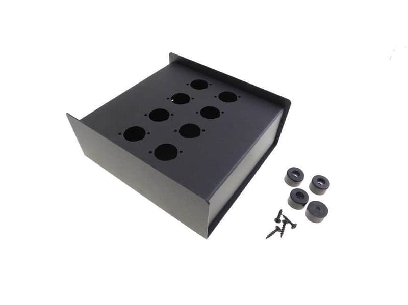 PROCRAFT PB10-8X-BK Steel Project Box 7-5/8" x 6-15/16" x 3" w/ 8 "D" punches image 1