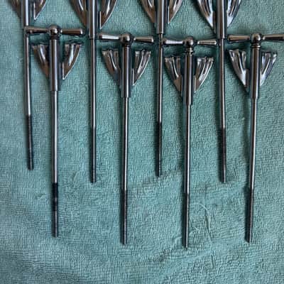 Ludwig Lot of 8 Pre Serial Bowtie Clubdate Bass Drum Tension Rods + Claws 7” Lot #2 60s - Chrome image 2