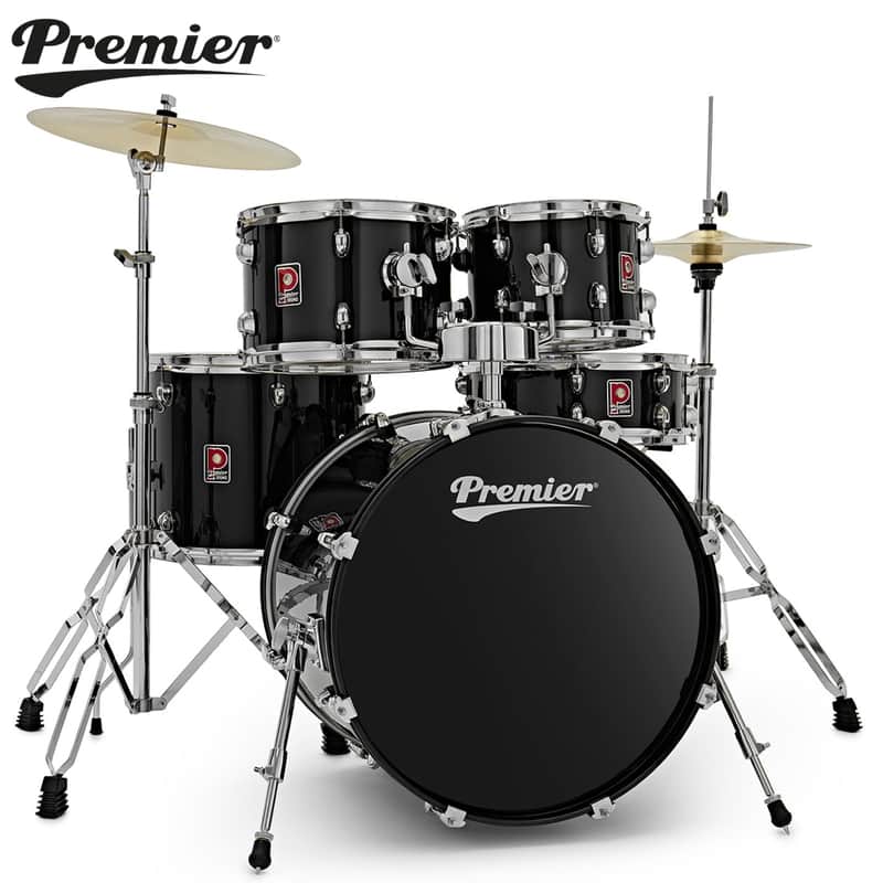 Premier Revolution 20" 5-Piece Complete Drum Kit Black PR20-5DKBKW image 1