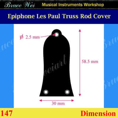 Free Shipping, Fit Epiphone Les Paul Handcrafted Macassar Ebony Truss Rod Cover, MOP & Abalone Inlay, Bruce Wei ( 147 ) image 3