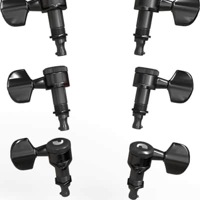 D'Addario Auto-Trim Locking 3+3 Guitar Tuning Machines, Black image 2