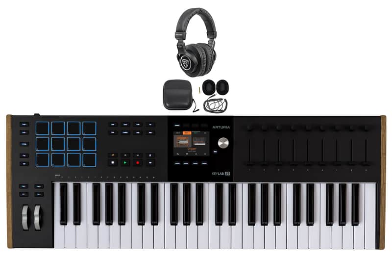 Arturia KEYLAB 49-Key Mk3 Black USB Midi Keyboard Controller+Headphones image 1