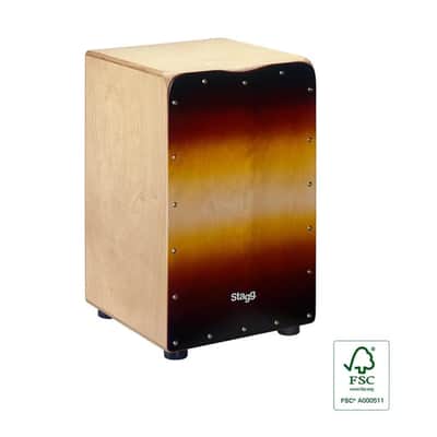 Stagg Standard Size Birch Cajon Drum with Sunburst Front - CAJ-50M-SB image 2