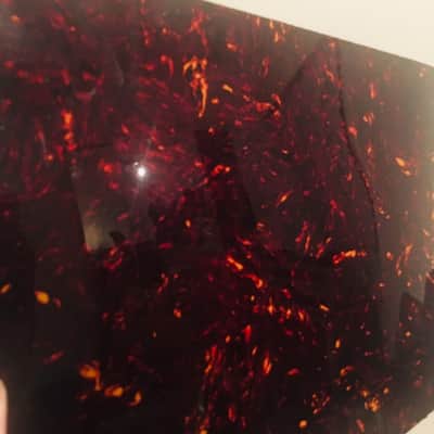 100% Celluloid (Cellulose Nitrate) red tortoise pattern pickguard material sheet image 3