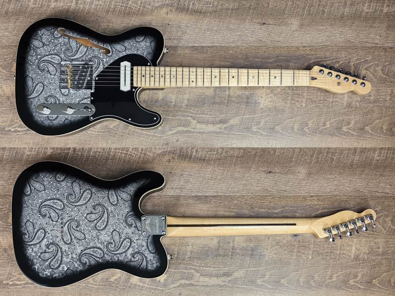 MyDream Partcaster Custom Built - Thinline Black Paisley Charlie Christian image 1