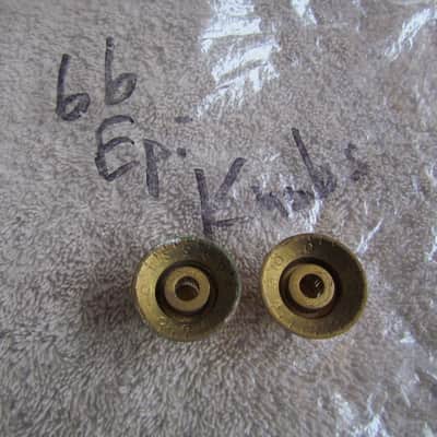 1966 Gibson Reflector Knobs Set Of 2 Gold Bonnet/Reflector Knobs From 1966 Epiphone Vintage Correct image 2