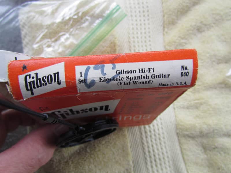 Vintage Gibson Hi-Fi Electric Spanish Guitar Strings in Box Flatwound Strings Incomplete Set Rough Condition Box READ ENTIRE DESCRIPTION image 1